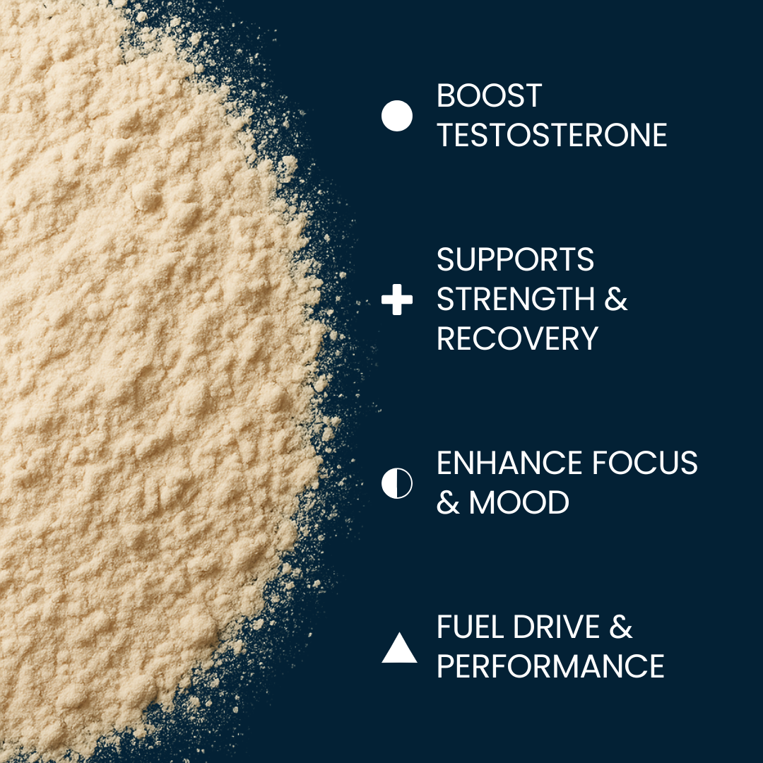 Thrust Key Benefits: Boost testosterone, support strength and recovery, enhance focus and mood, fueld drive and performance
